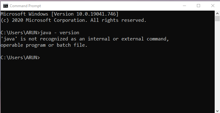 Java Install - Command prompt